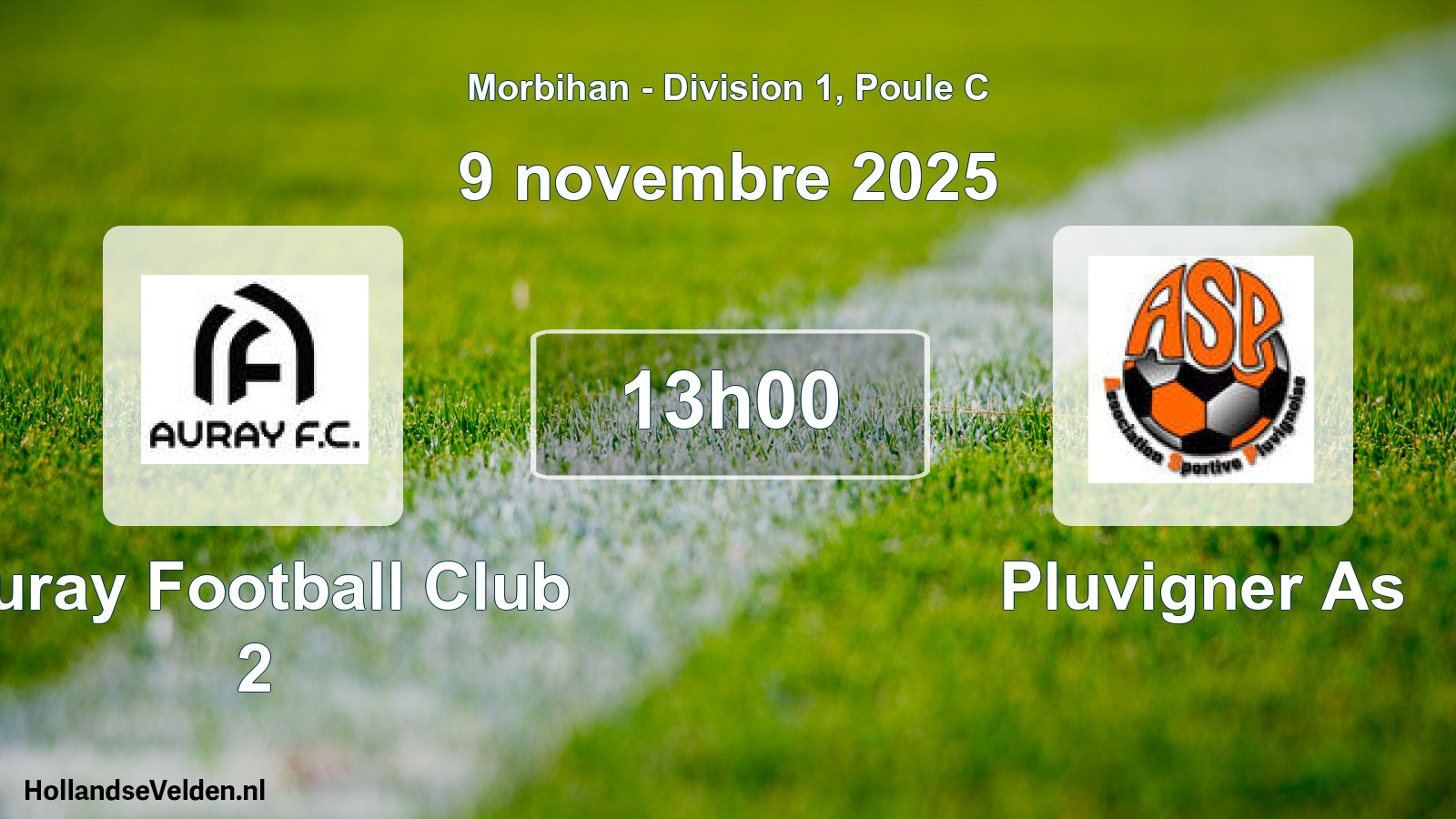 Geplande wedstrijd: Auray Football Club 2 - Pluvigner As (9 novembre 2025)