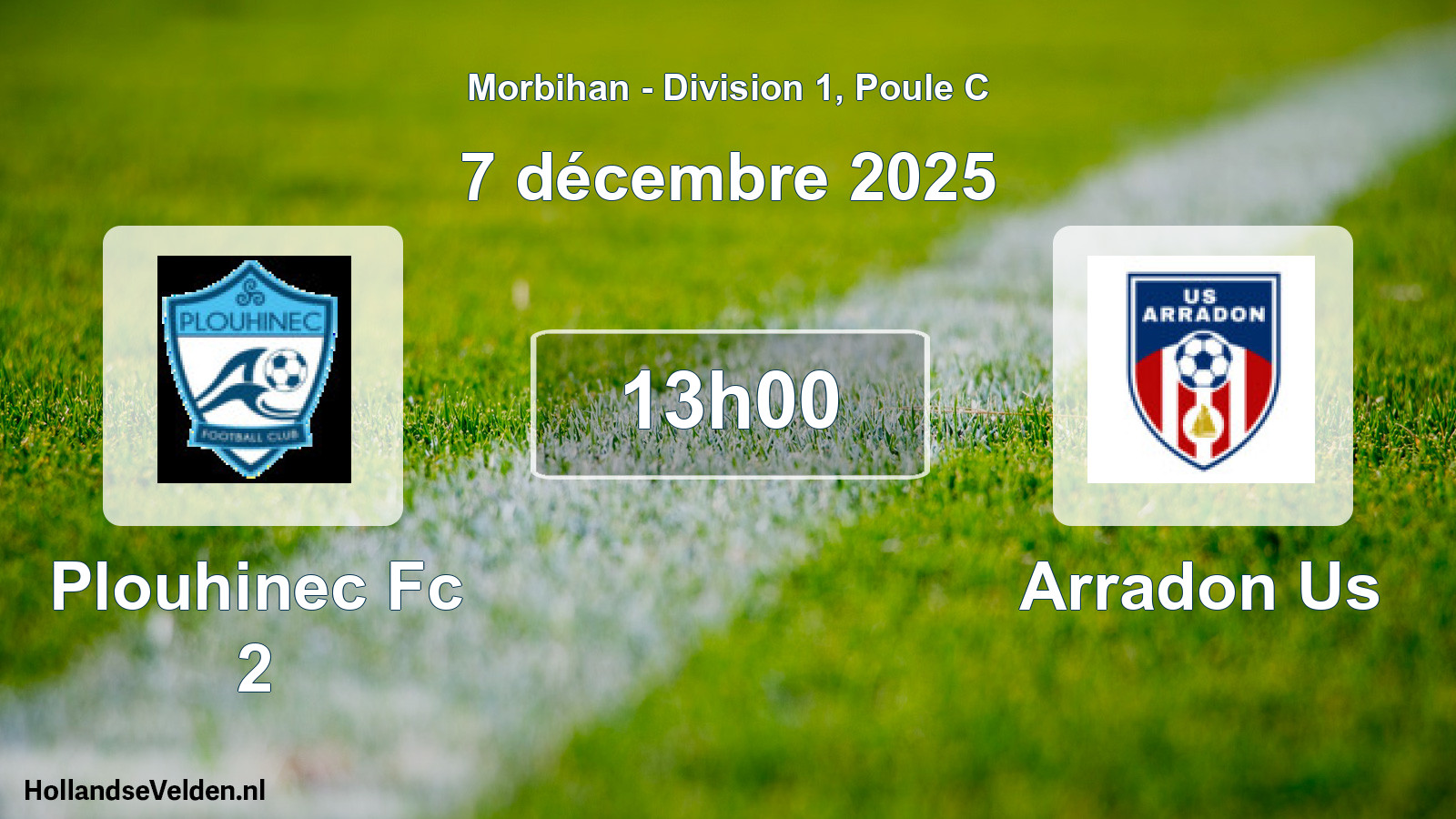 Geplande wedstrijd: Plouhinec Fc 2 - Arradon Us (7 décembre 2025)