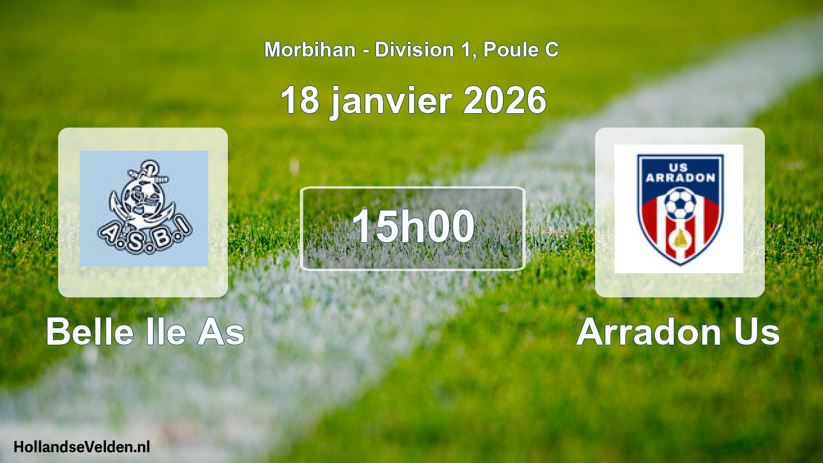 Scheduled Match: Belle Ile As - Arradon Us (18 January 2026)