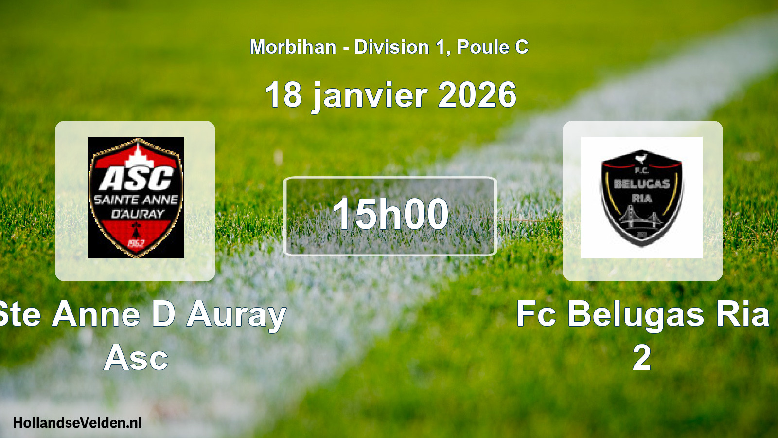 Geplande wedstrijd: Ste Anne D Auray Asc - Fc Belugas Ria 2 (18 januari 2026)