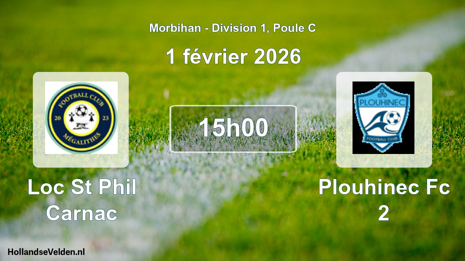 Geplande wedstrijd: Loc St Phil Carnac - Plouhinec Fc 2 (1 février 2026)