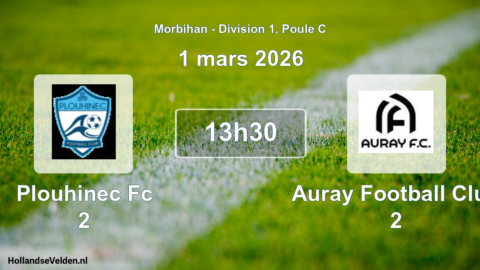 Geplande wedstrijd: Plouhinec Fc 2 - Auray Football Club 2 (1 mars 2026)