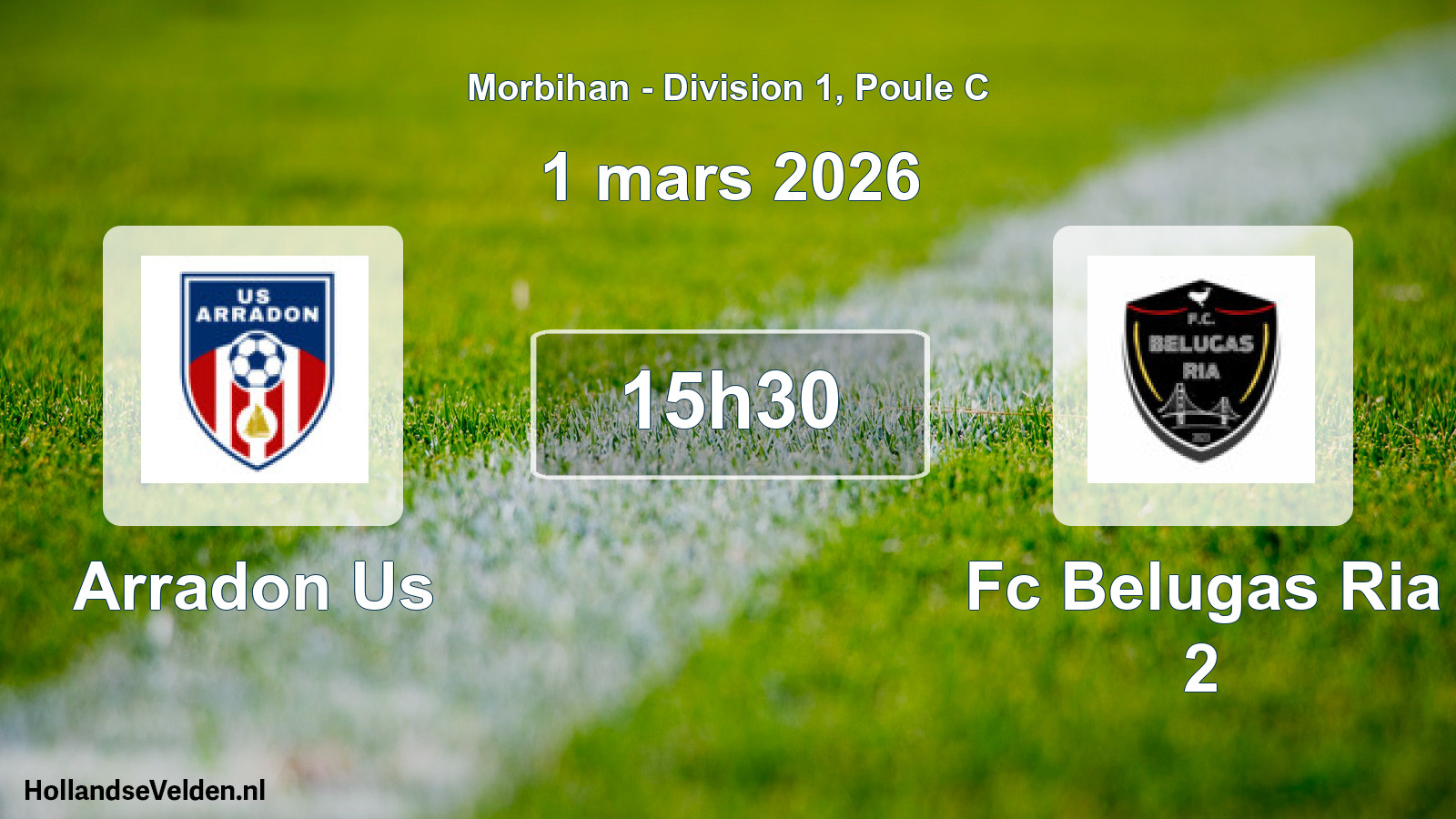 Geplande wedstrijd: Arradon Us - Fc Belugas Ria 2 (1 mars 2026)