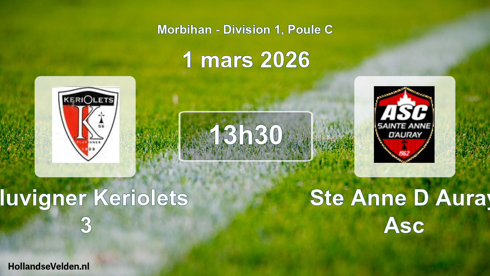Scheduled Match: Pluvigner Keriolets 3 - Ste Anne D Auray Asc (1 March 2026)
