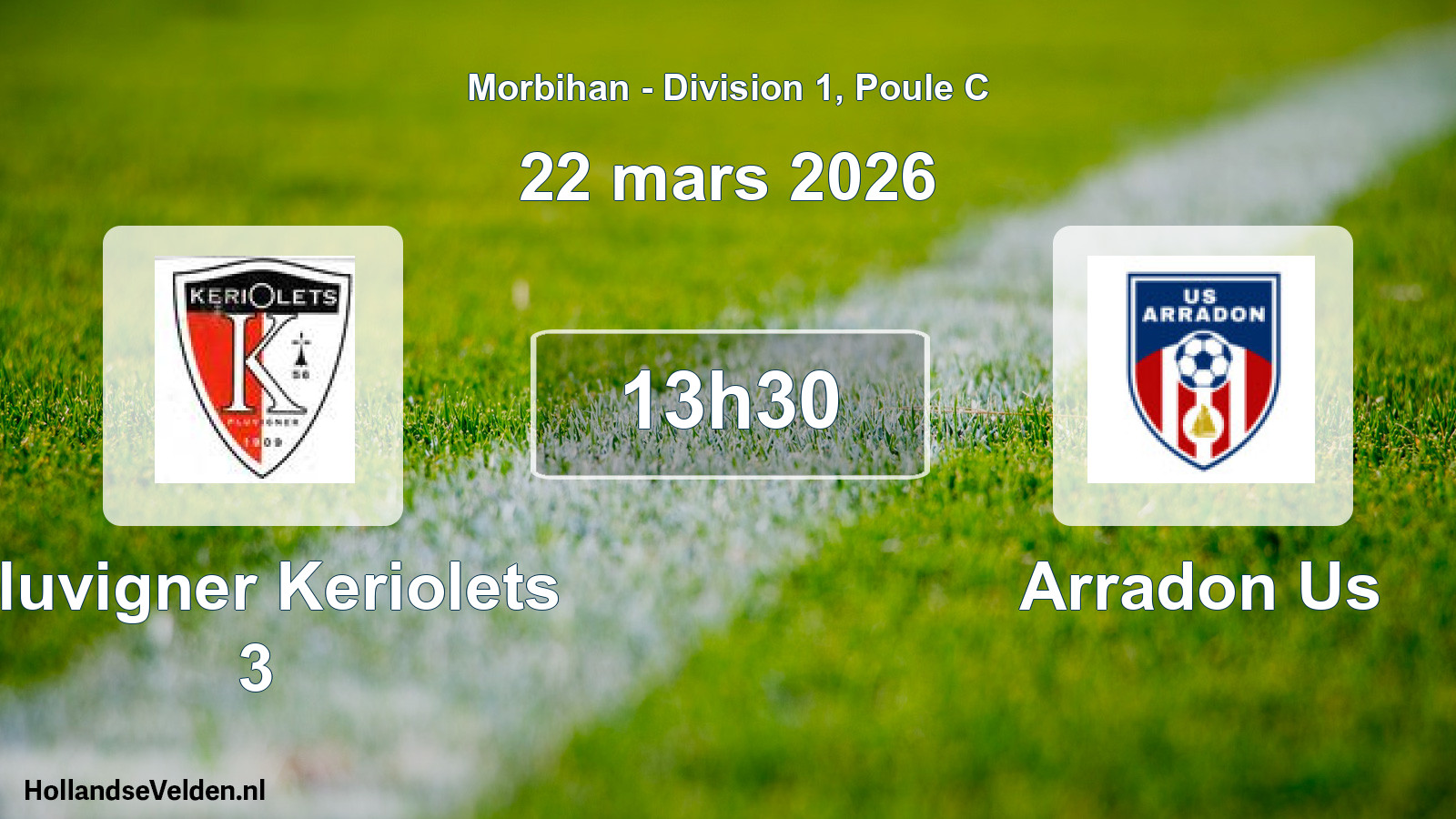 Scheduled Match: Pluvigner Keriolets 3 - Arradon Us (22 March 2026)