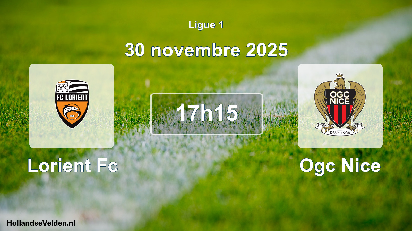 Geplande wedstrijd: Lorient Fc - Ogc Nice (30 novembre 2025)