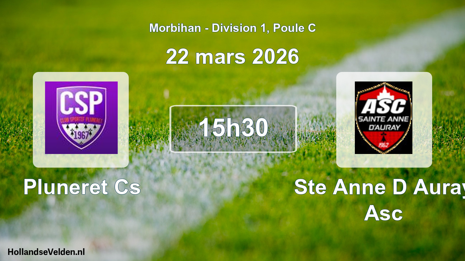 Geplande wedstrijd: Pluneret Cs - Ste Anne D Auray Asc (22 maart 2026)