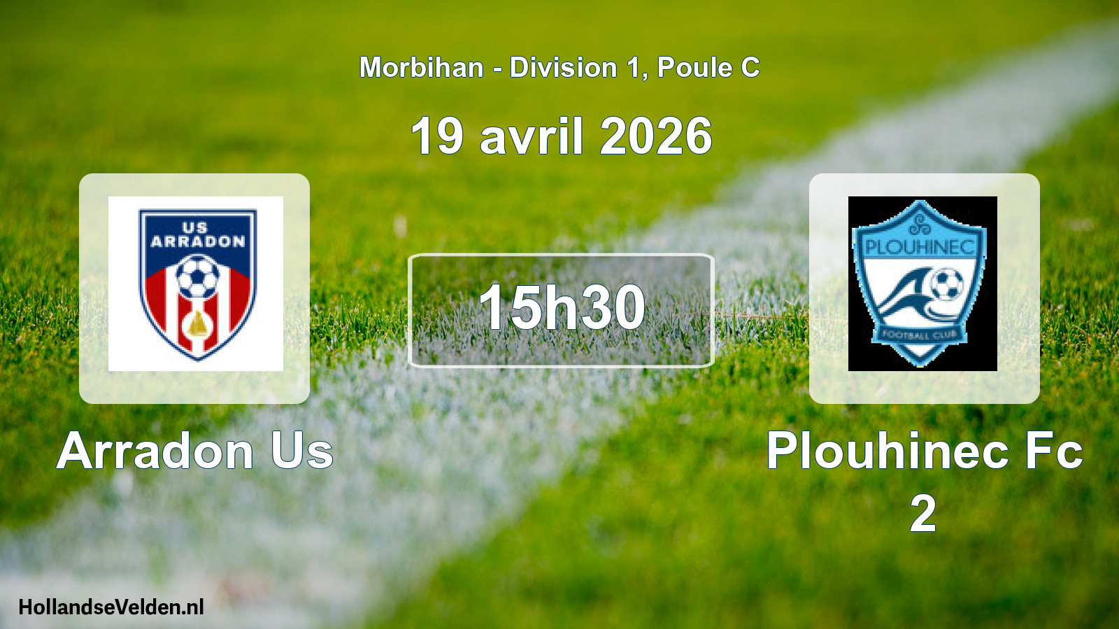 Geplande wedstrijd: Arradon Us - Plouhinec Fc 2 (19 avril 2026)