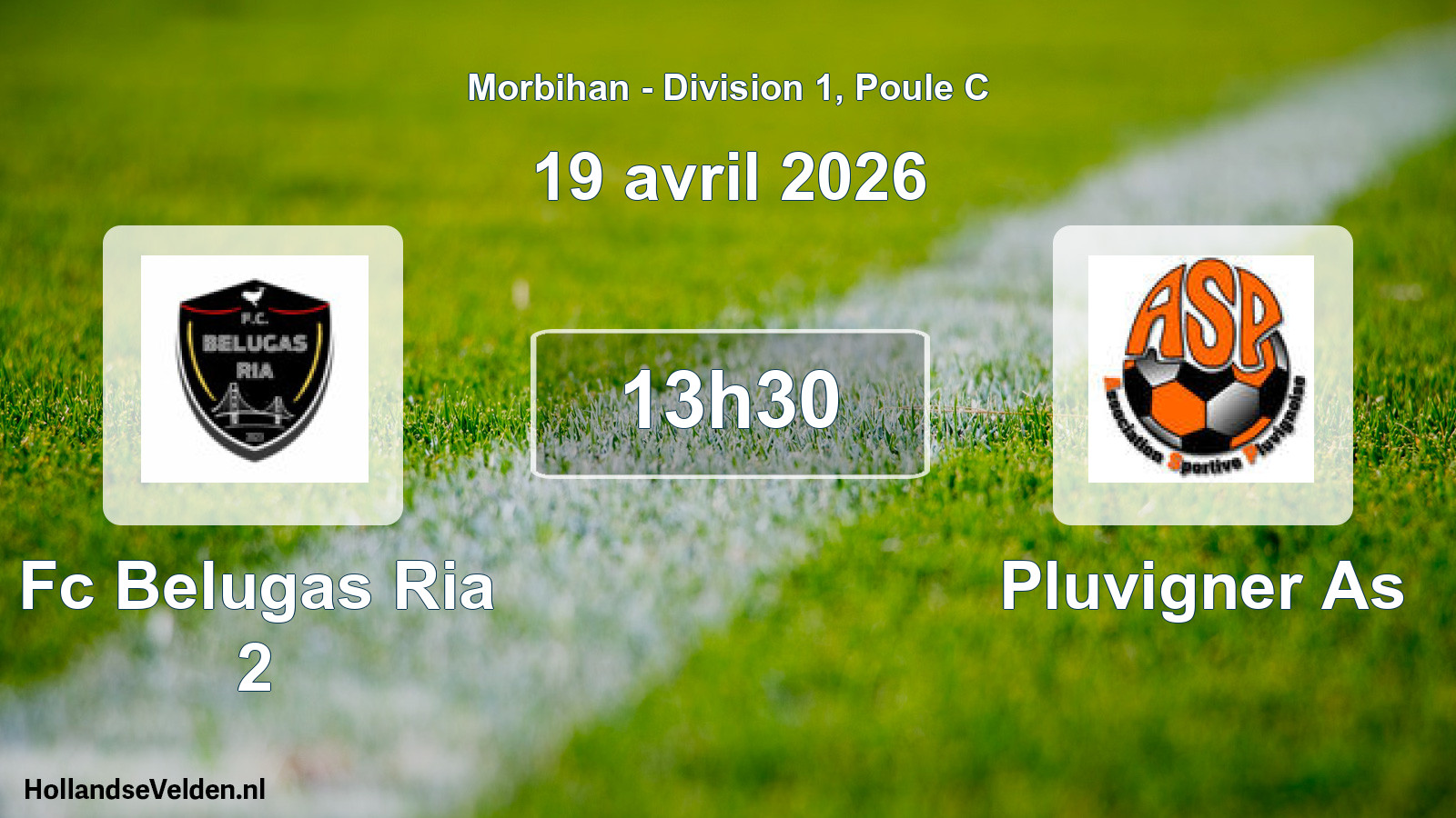 Geplande wedstrijd: Fc Belugas Ria 2 - Pluvigner As (19 april 2026)