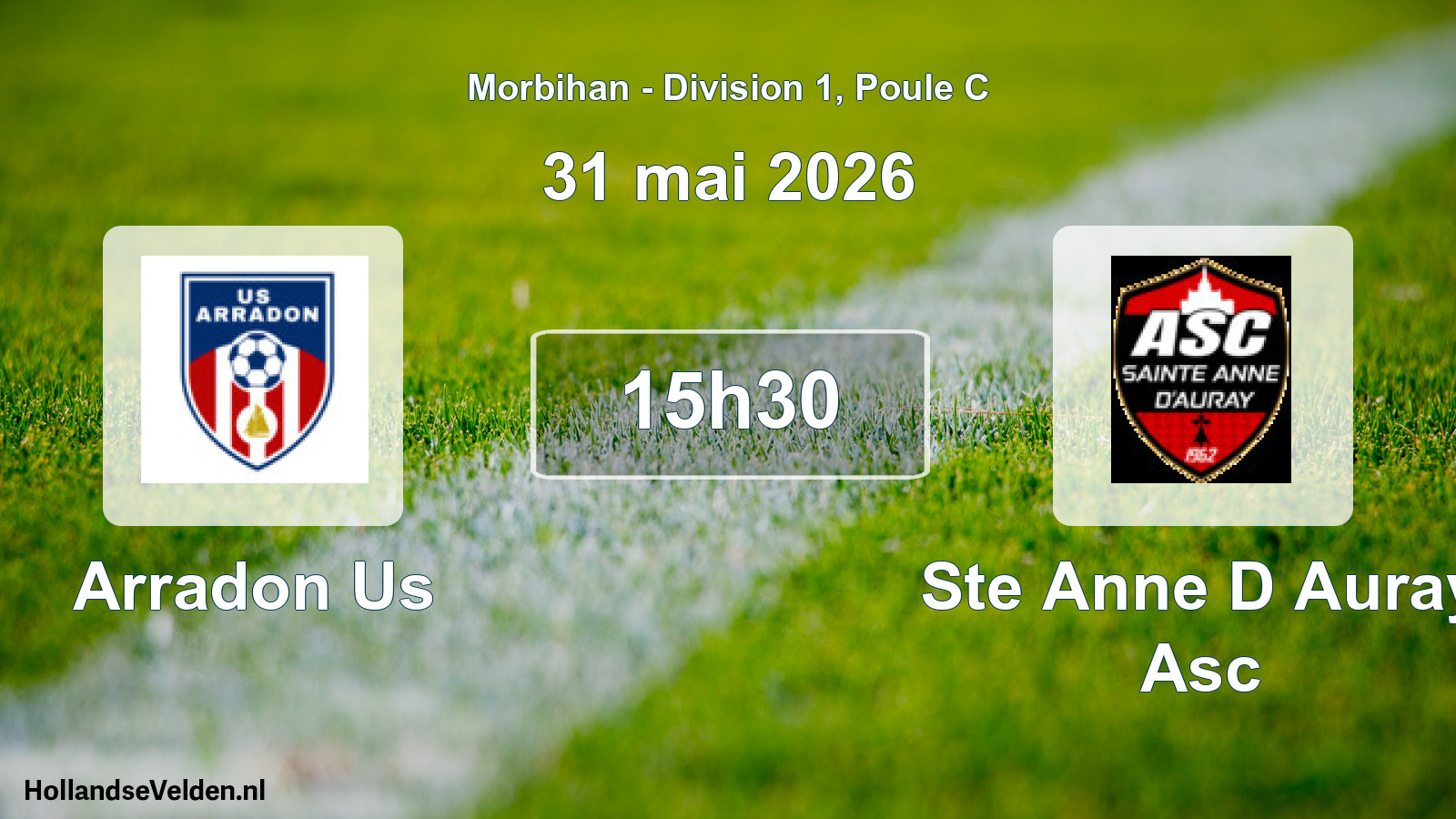 Geplande wedstrijd: Arradon Us - Ste Anne D Auray Asc (31 mai 2026)