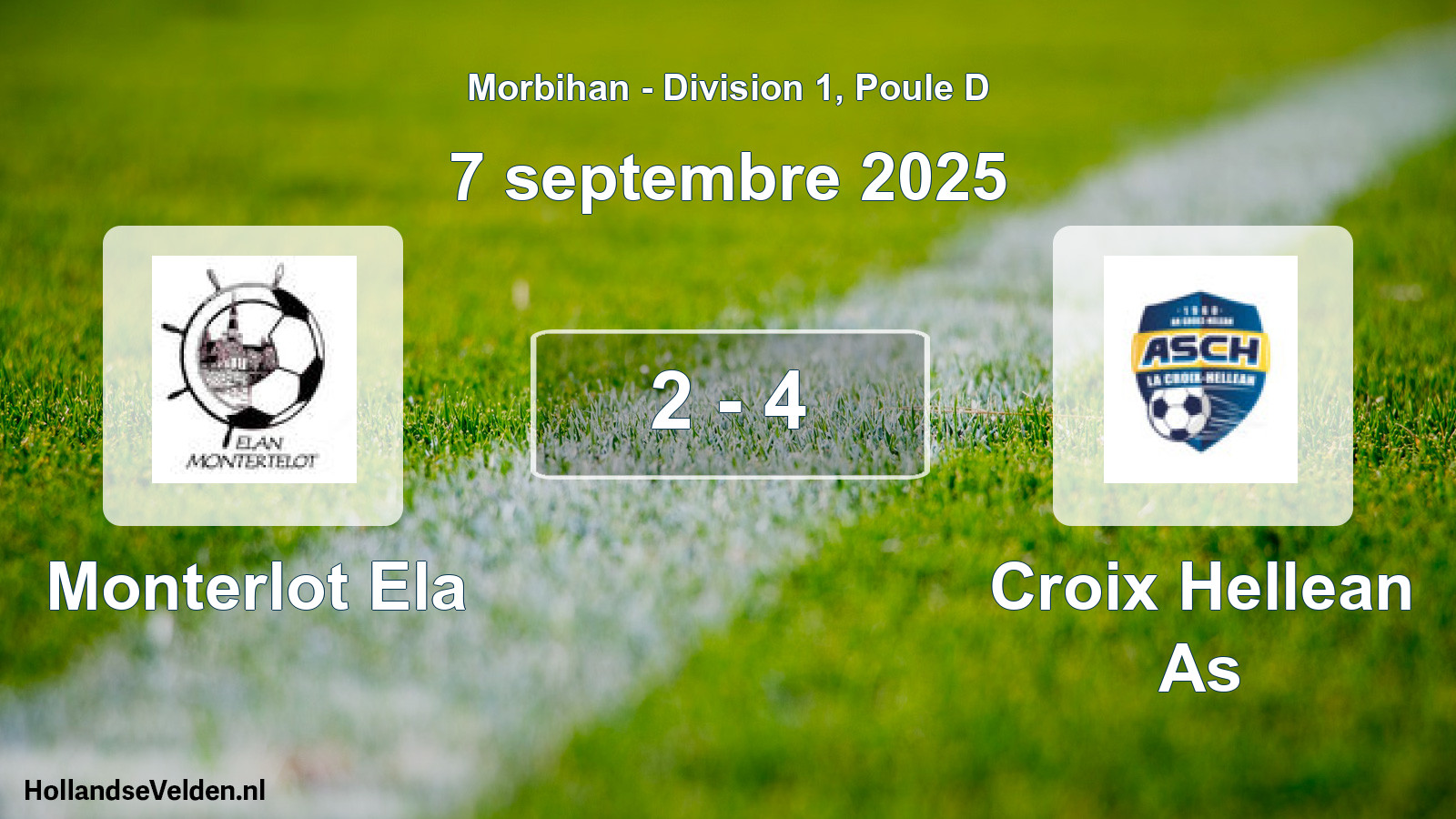 Gespeelde wedstrijd: Monterlot Ela - Croix Hellean As 2 - 4 (7 september 2025)