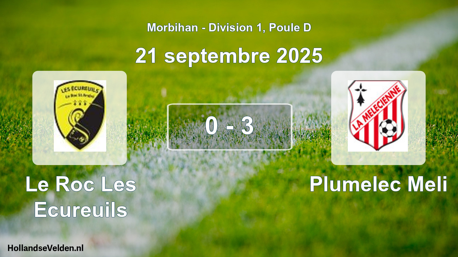 Gespeelde wedstrijd: Le Roc Les Ecureuils - Plumelec Meli 0 - 3 (21 september 2025)