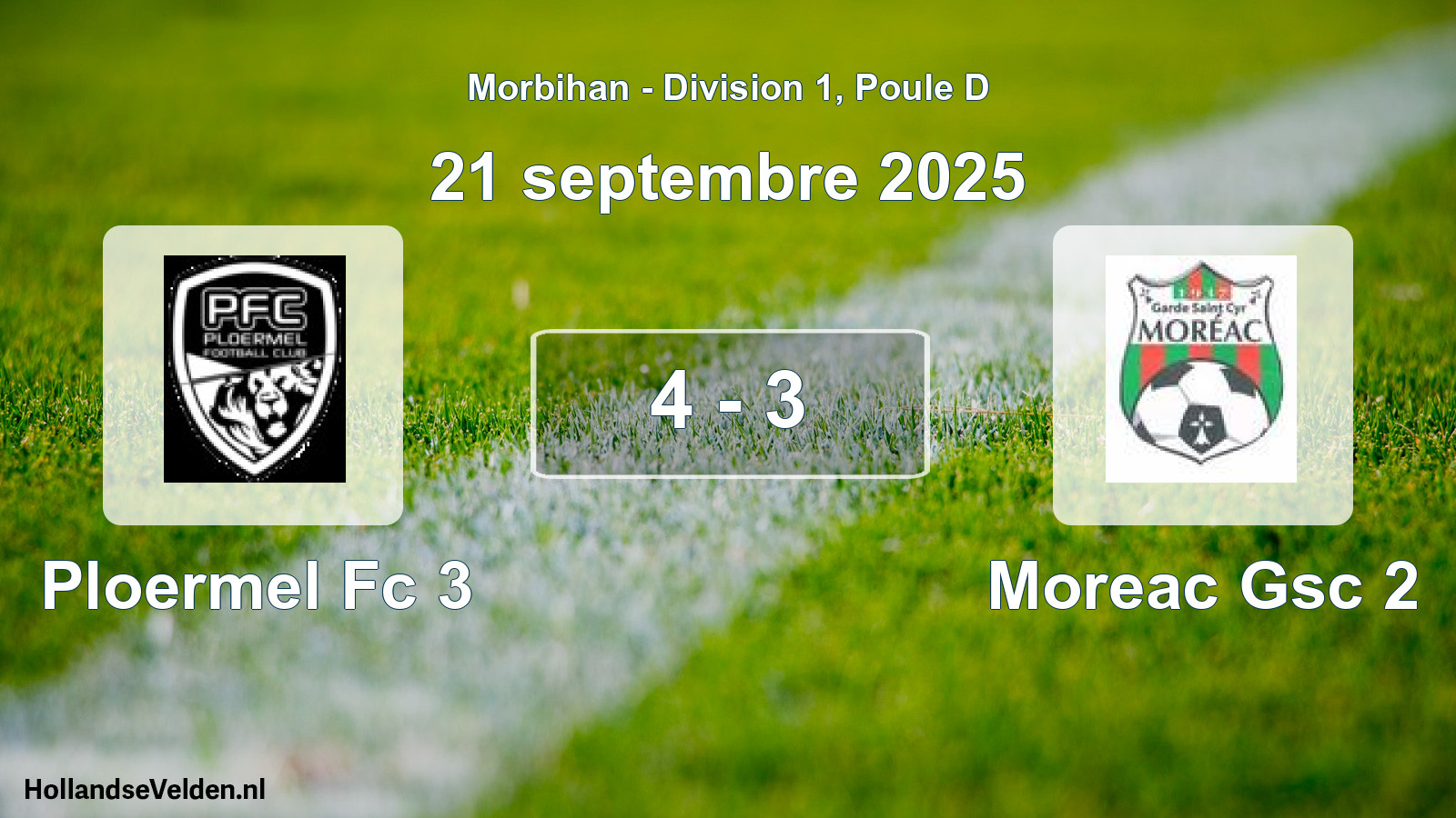 Gespeelde wedstrijd: Ploermel Fc 3 - Moreac Gsc 2 4 - 3 (21 september 2025)