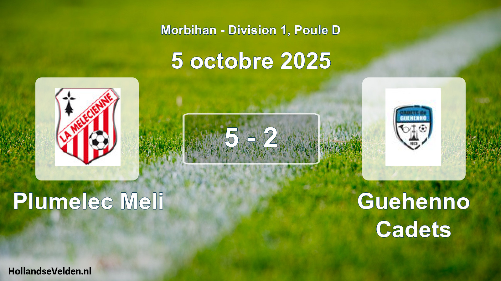 Gespeelde wedstrijd: Plumelec Meli - Guehenno Cadets 5 - 2 (5 octobre 2025)