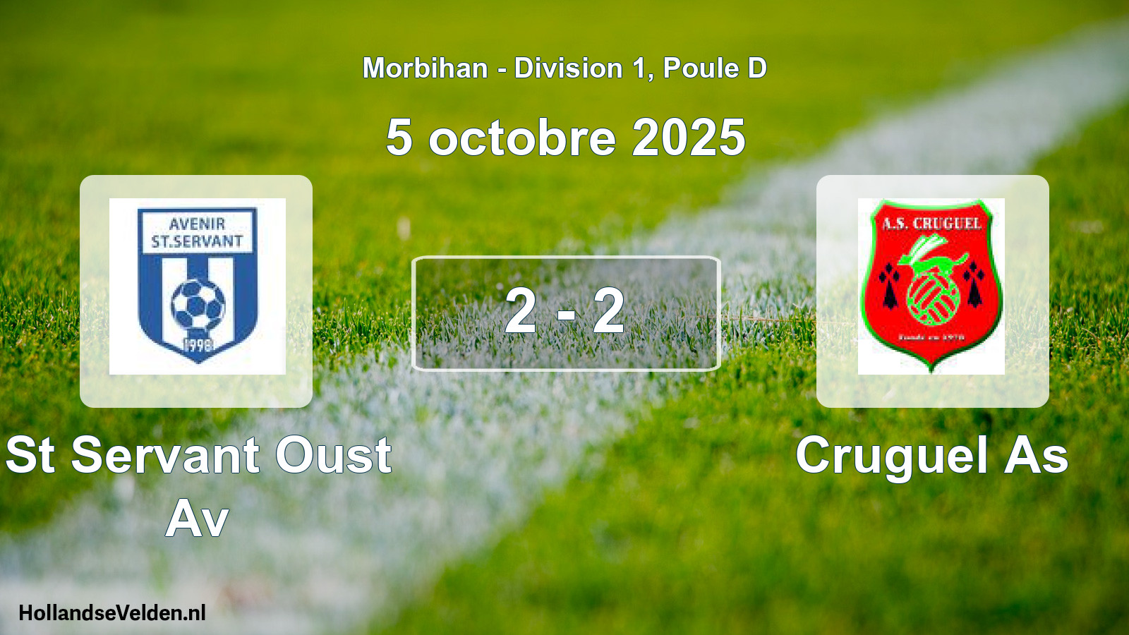 Gespeelde wedstrijd: St Servant Oust Av - Cruguel As 2 - 2 (5 oktober 2025)