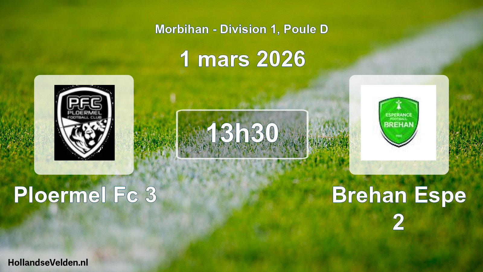 Geplande wedstrijd: Ploermel Fc 3 - Brehan Espe 2 (1 mars 2026)