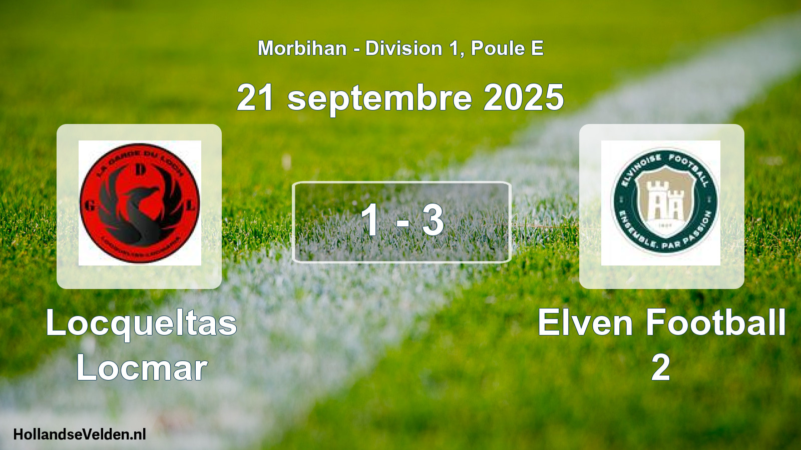 Gespeelde wedstrijd: Locqueltas Locmar - Elven Football 2 1 - 3 (21 september 2025)