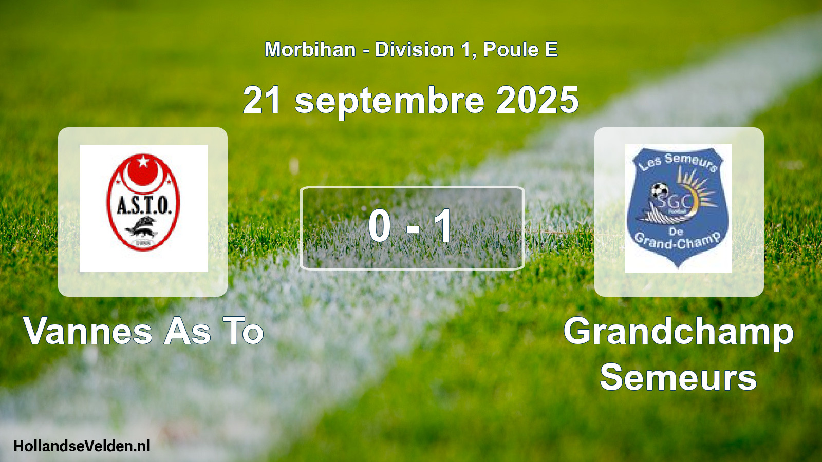 Total number of matches played: Vannes As To - Grandchamp Semeurs 0 - 1 (21 September 2025)