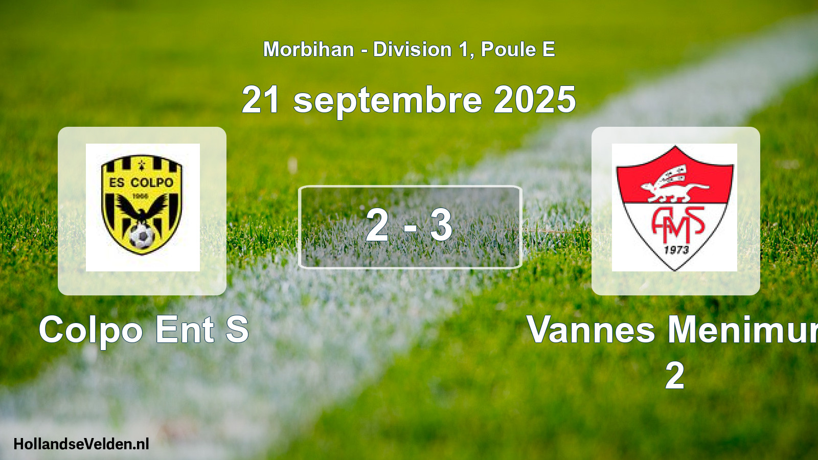 Gespeelde wedstrijd: Colpo Ent S - Vannes Menimur 2 2 - 3 (21 september 2025)