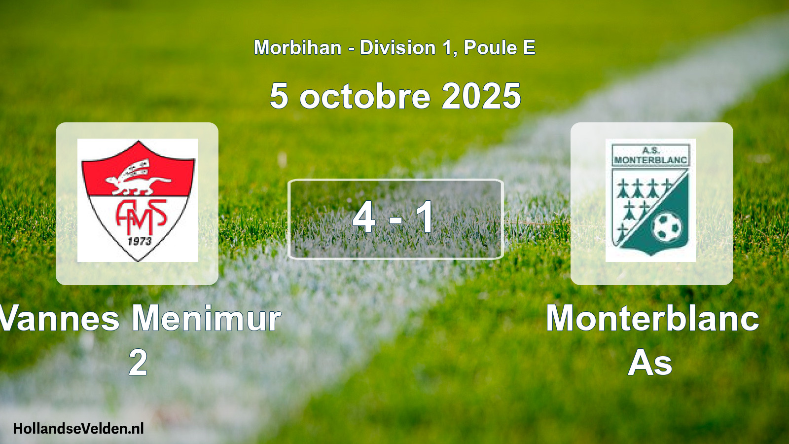 Gespeelde wedstrijd: Vannes Menimur 2 - Monterblanc As 4 - 1 (5 octobre 2025)