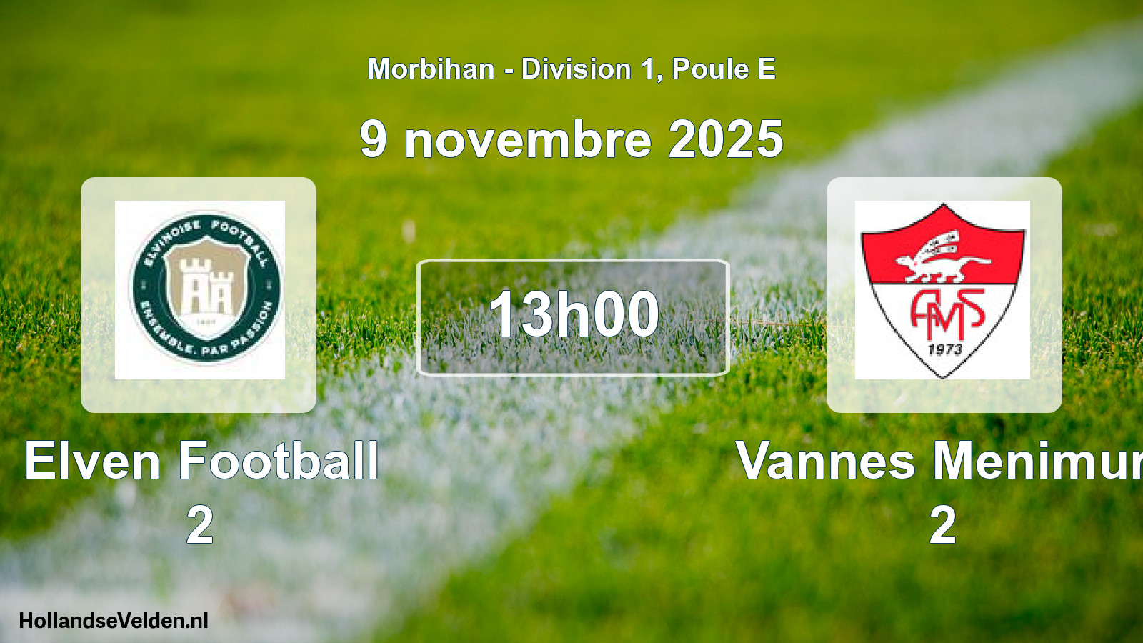Geplande wedstrijd: Elven Football 2 - Vannes Menimur 2 (9 november 2025)