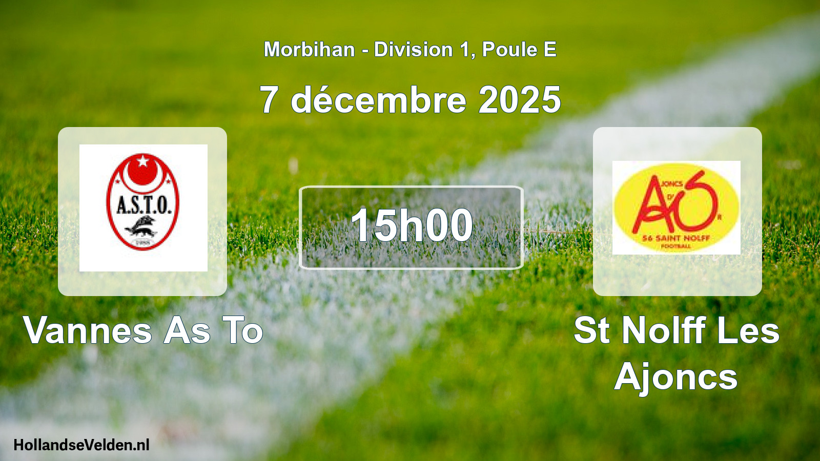 Scheduled Match: Vannes As To - St Nolff Les Ajoncs (7 December 2025)