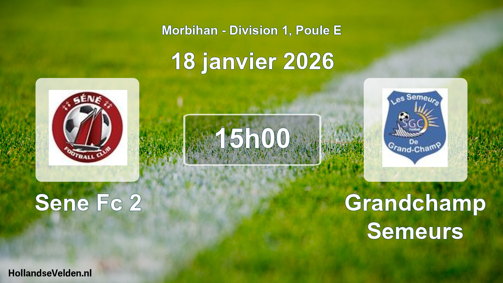 Geplande wedstrijd: Sene Fc 2 - Grandchamp Semeurs (18 januari 2026)