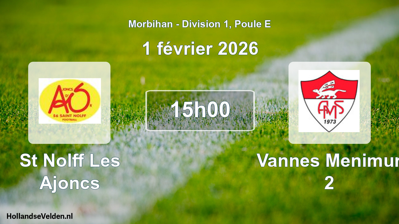 Geplande wedstrijd: St Nolff Les Ajoncs - Vannes Menimur 2 (1 février 2026)