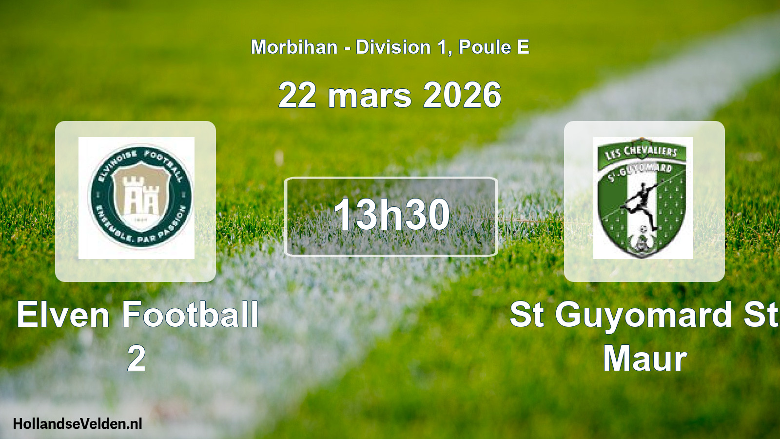 Geplande wedstrijd: Elven Football 2 - St Guyomard St Maur (22 maart 2026)