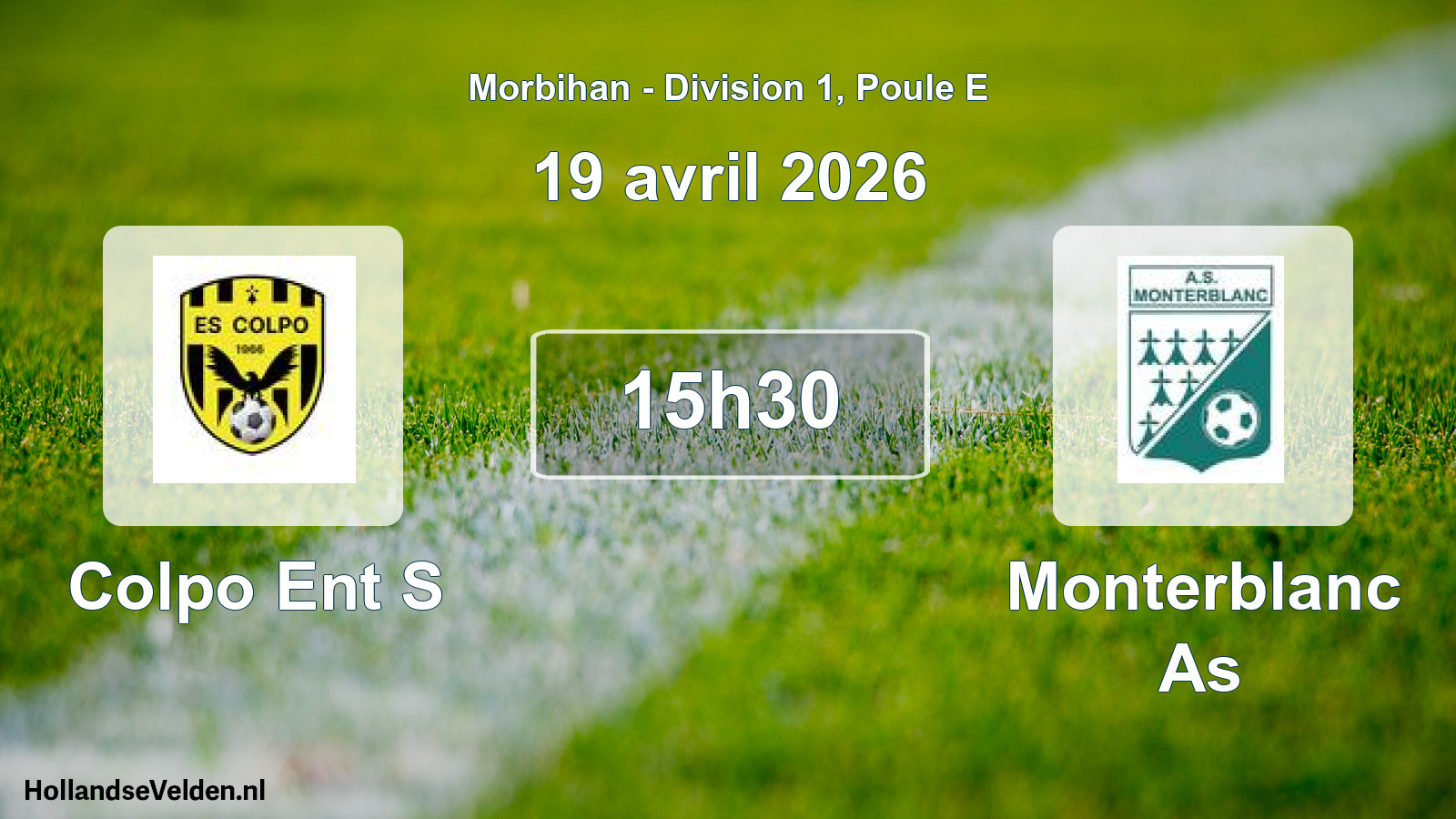 Geplande wedstrijd: Colpo Ent S - Monterblanc As (19 april 2026)