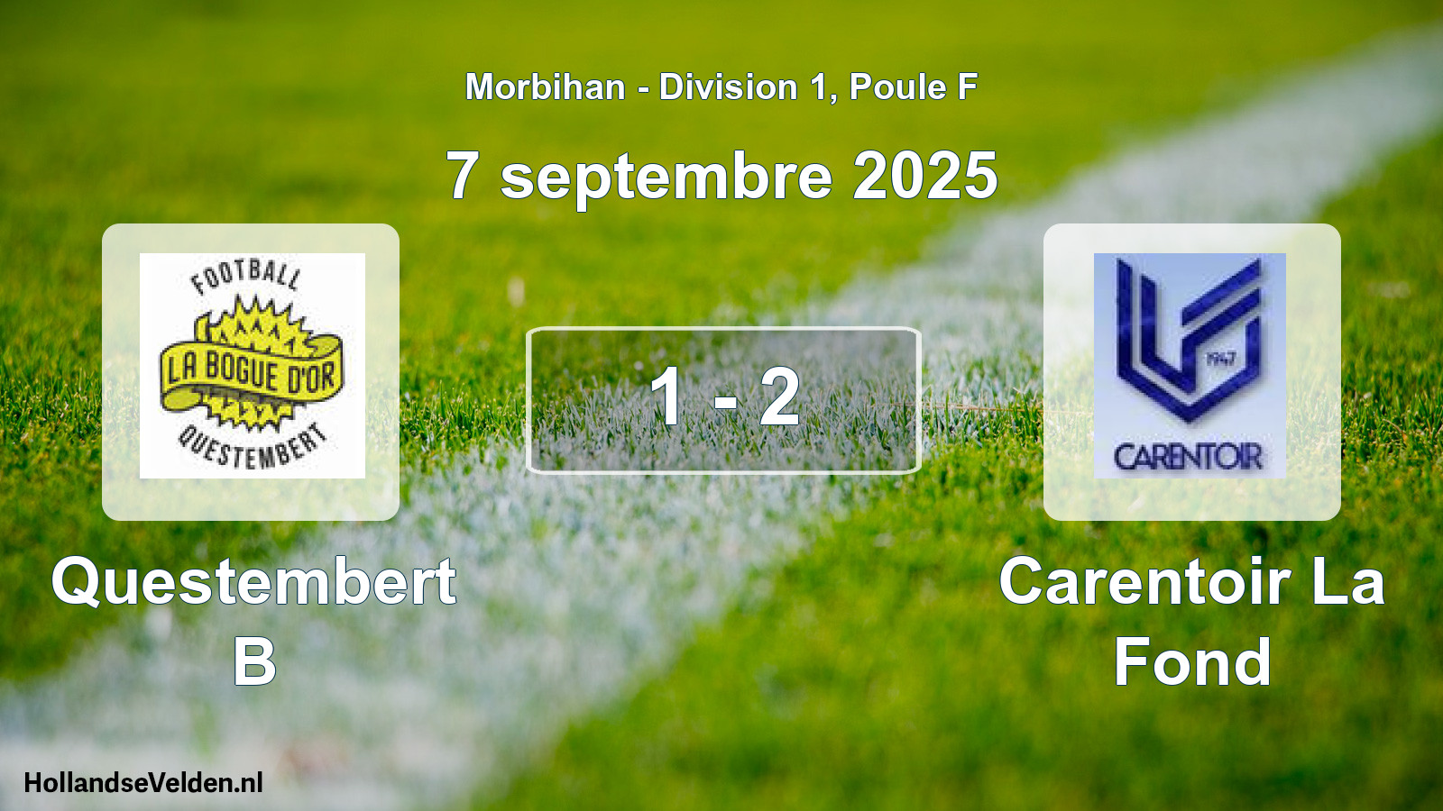 Gespeelde wedstrijd: Questembert B - Carentoir La Fond 1 - 2 (7 september 2025)