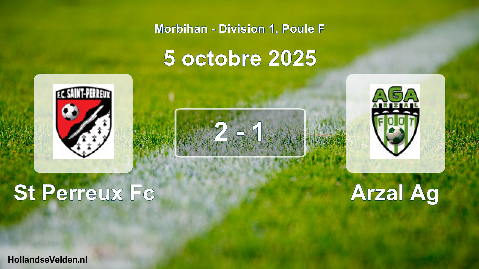 Gespeelde wedstrijd: St Perreux Fc - Arzal Ag 2 - 1 (5 octobre 2025)