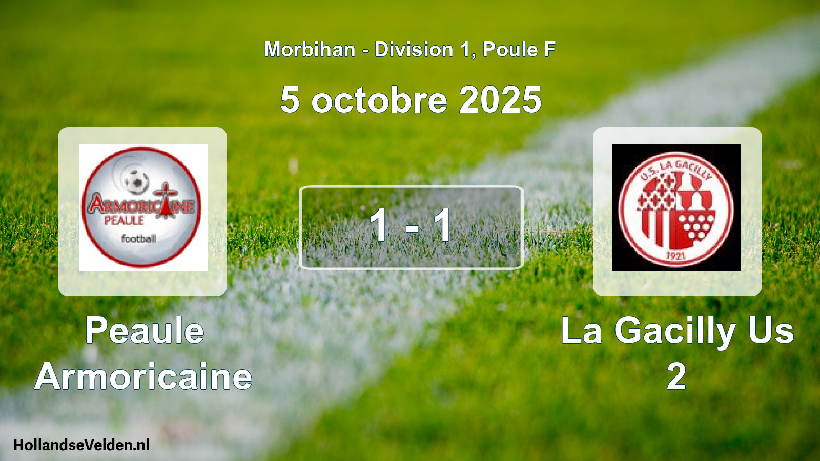 Gespeelde wedstrijd: Peaule Armoricaine - La Gacilly Us 2 1 - 1 (5 octobre 2025)