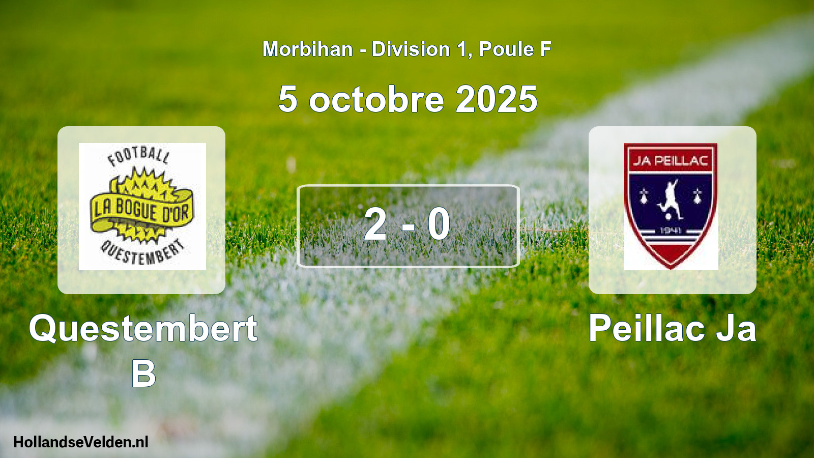 Total number of matches played: Questembert B - Peillac Ja 2 - 0 (5 October 2025)