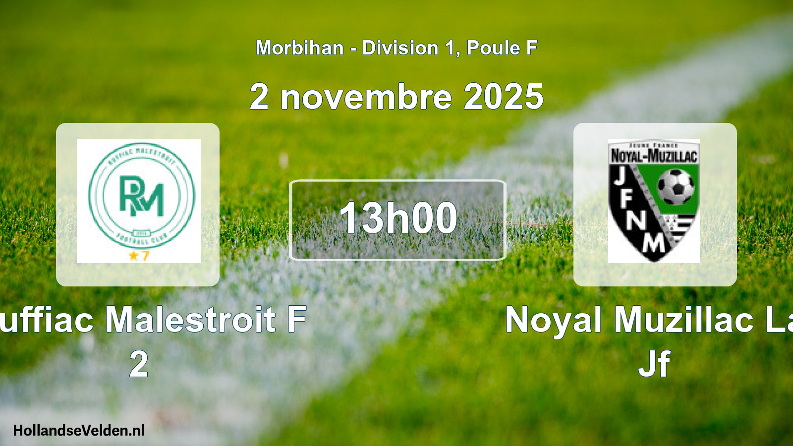 Geplande wedstrijd: Ruffiac Malestroit F 2 - Noyal Muzillac La Jf (2 november 2025)