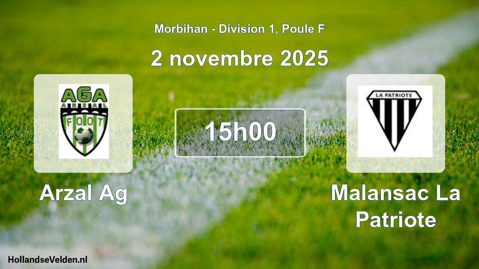 Geplande wedstrijd: Arzal Ag - Malansac La Patriote (2 novembre 2025)