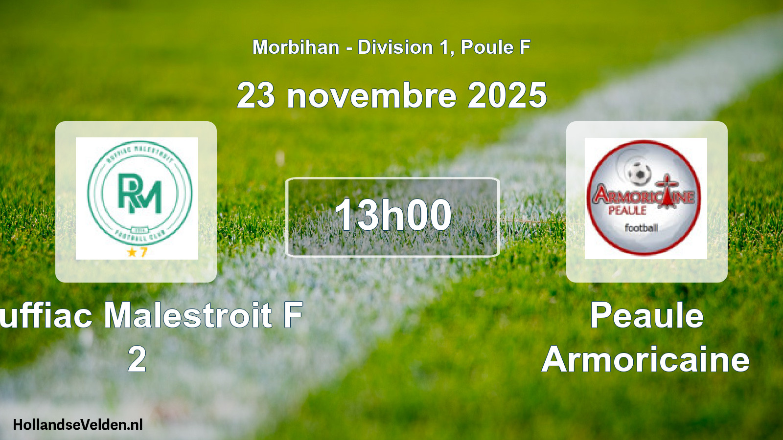 Geplande wedstrijd: Ruffiac Malestroit F 2 - Peaule Armoricaine (23 novembre 2025)
