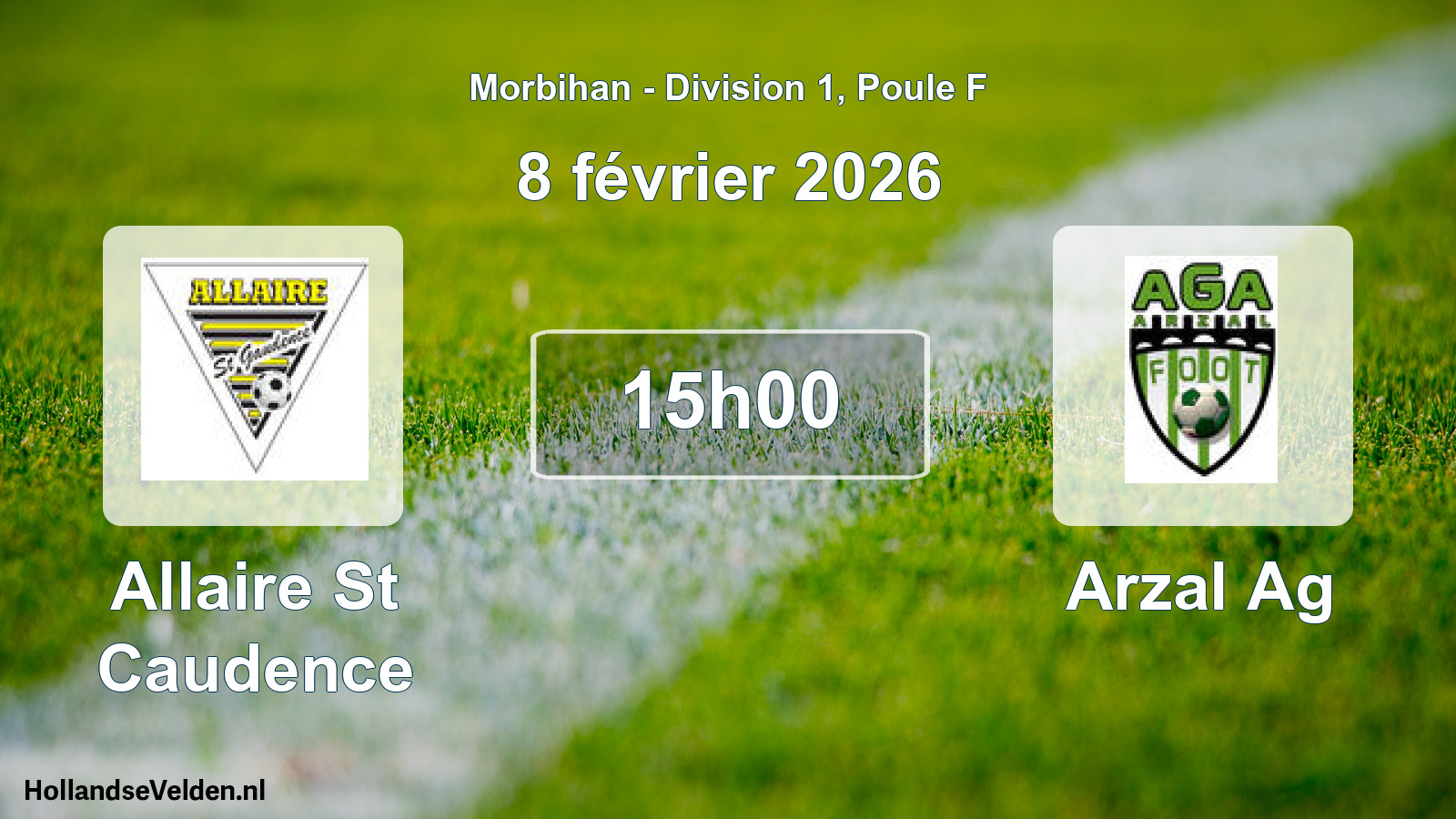 Geplande wedstrijd: Allaire St Caudence - Arzal Ag (8 februari 2026)