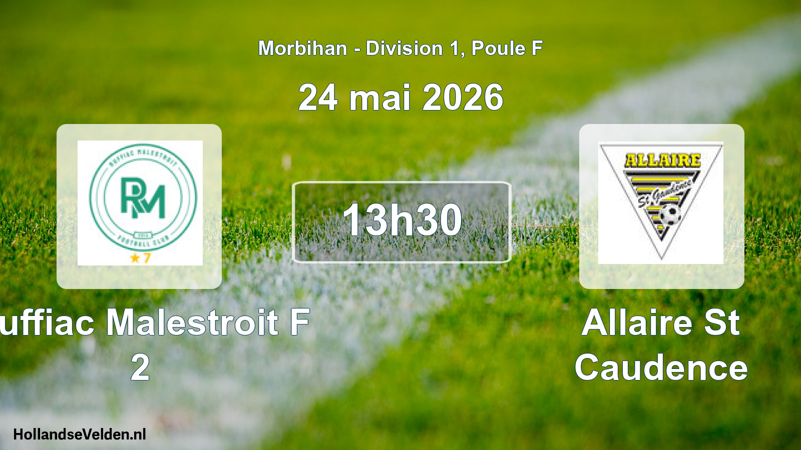 Geplande wedstrijd: Ruffiac Malestroit F 2 - Allaire St Caudence (24 mei 2026)