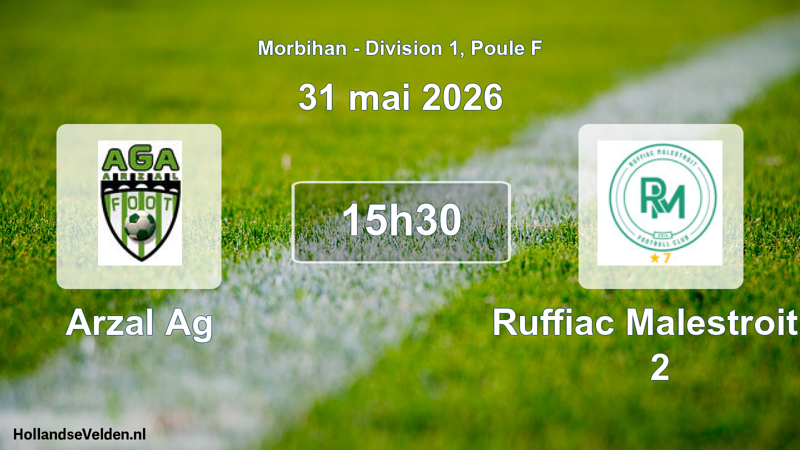Geplande wedstrijd: Arzal Ag - Ruffiac Malestroit F 2 (31 mai 2026)