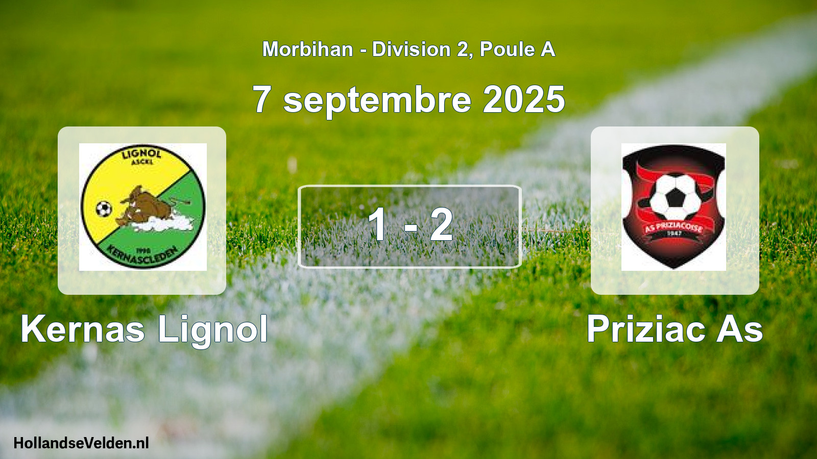 Gespeelde wedstrijd: Kernas Lignol - Priziac As 1 - 2 (7 septembre 2025)
