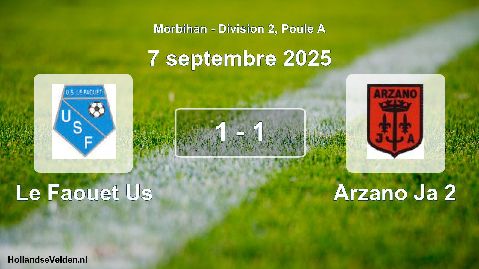 Gespeelde wedstrijd: Le Faouet Us - Arzano Ja 2 1 - 1 (7 septembre 2025)