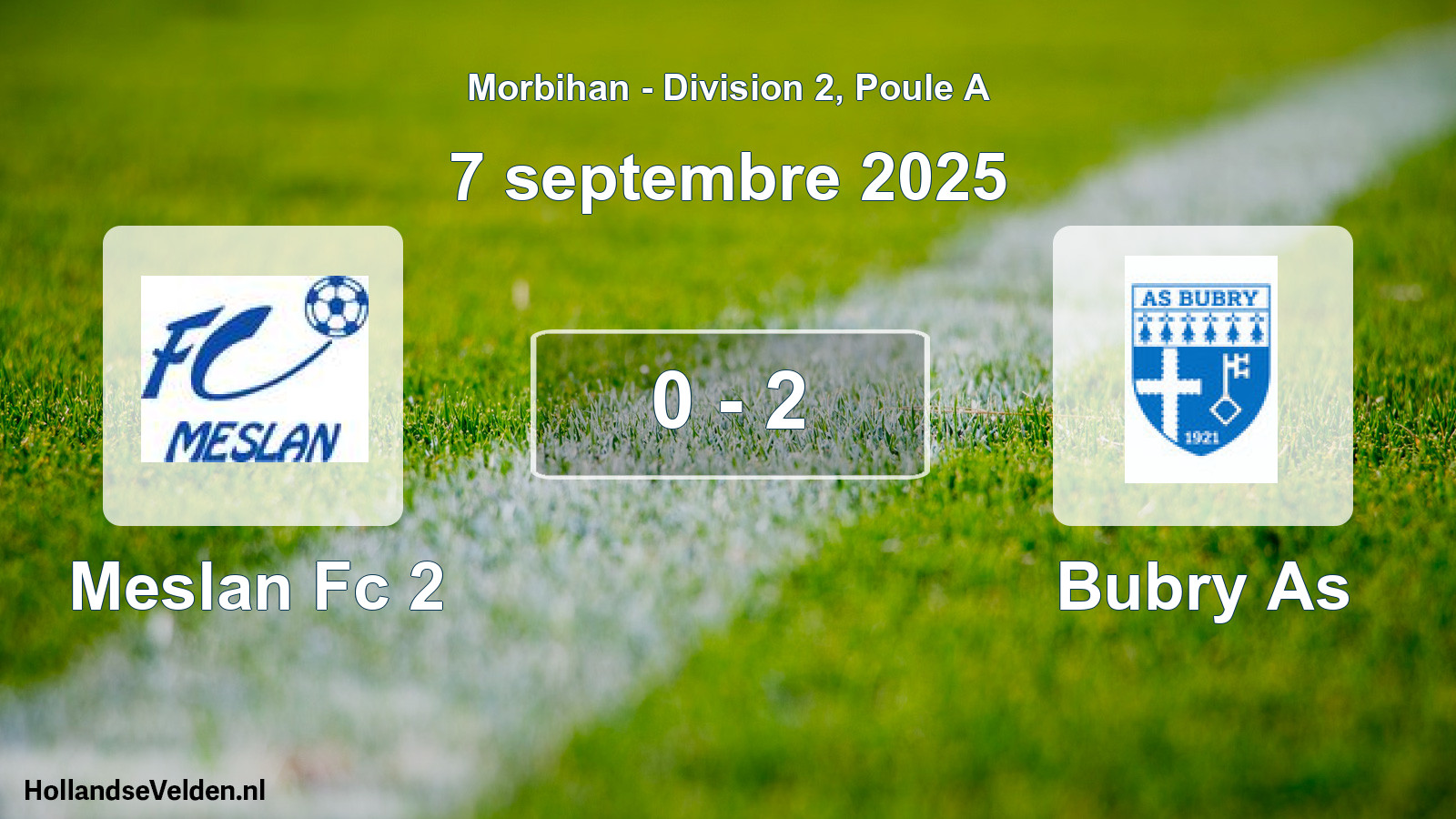 Total number of matches played: Meslan Fc 2 - Bubry As 0 - 2 (7 September 2025)