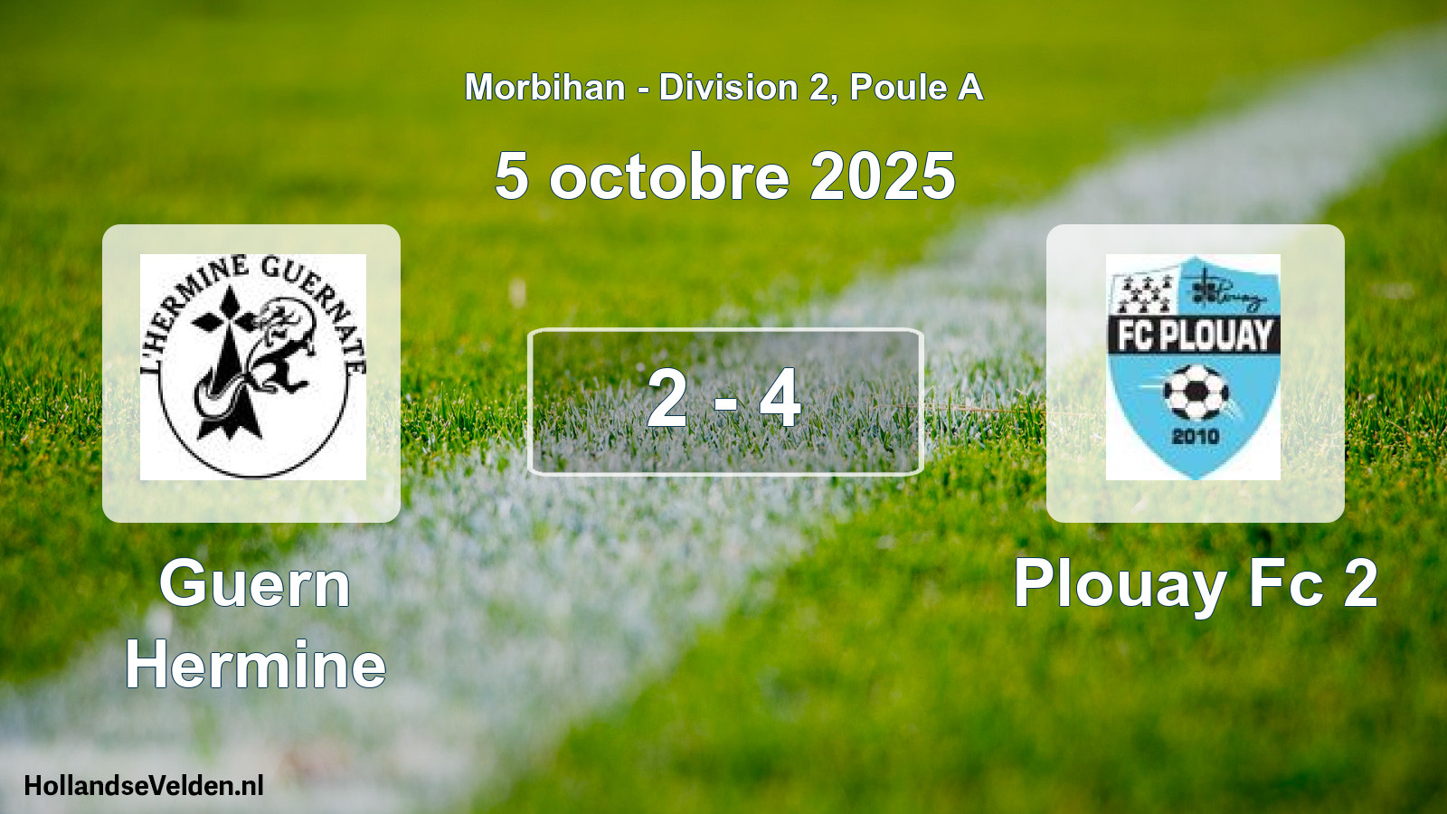 Gespeelde wedstrijd: Guern Hermine - Plouay Fc 2 2 - 4 (5 octobre 2025)