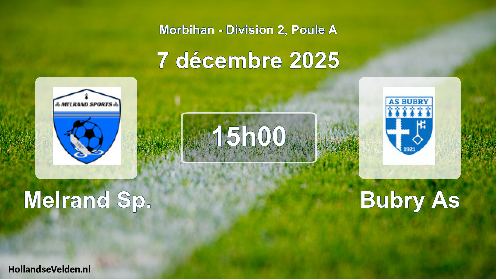 Geplande wedstrijd: Melrand Sp. - Bubry As (7 décembre 2025)