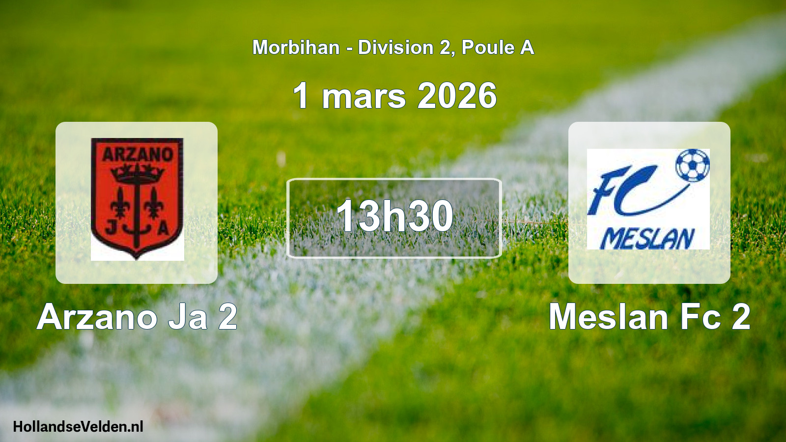 Geplande wedstrijd: Arzano Ja 2 - Meslan Fc 2 (1 mars 2026)