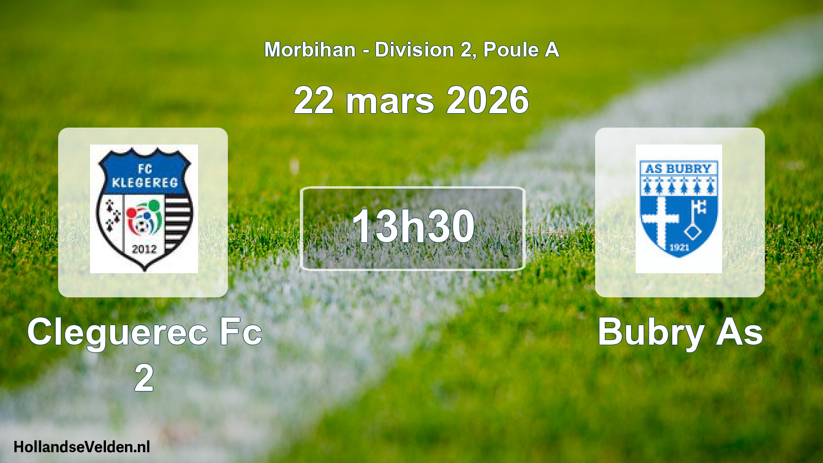 Scheduled Match: Cleguerec Fc 2 - Bubry As (22 March 2026)