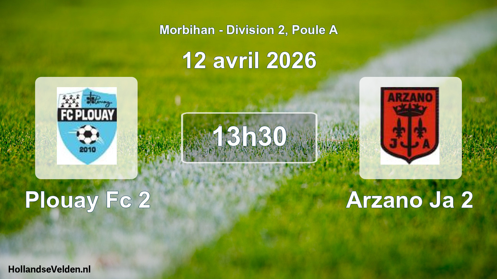 Geplande wedstrijd: Plouay Fc 2 - Arzano Ja 2 (12 avril 2026)