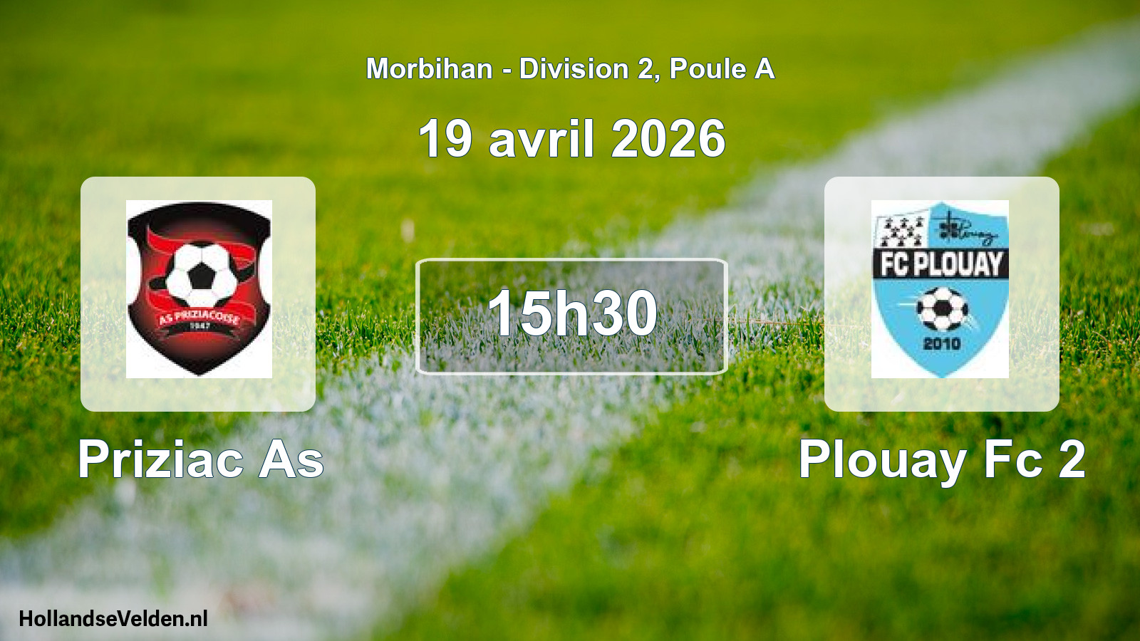 Scheduled Match: Priziac As - Plouay Fc 2 (19 April 2026)