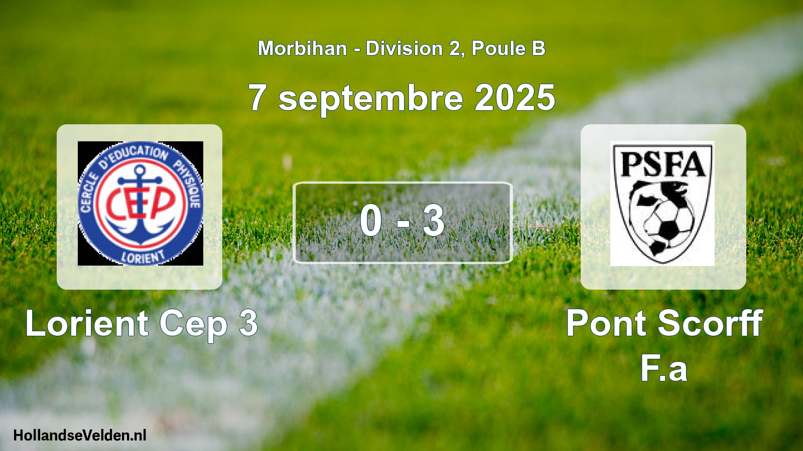 Gespeelde wedstrijd: Lorient Cep 3 - Pont Scorff F.a 0 - 3 (7 september 2025)